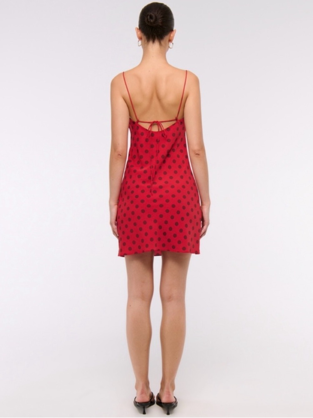 Abercrombie & Fitch NWT Red Polka Dot Mini Slip Dress - Size Small Petite - Picture 11 of 13